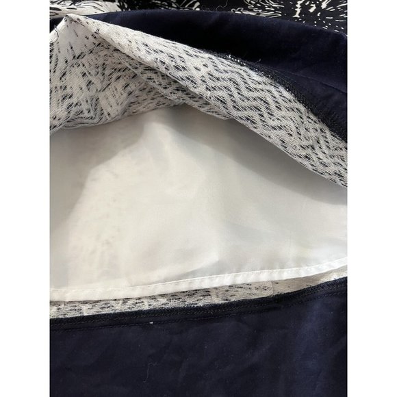 Talbots navy blue & White short sleeved sheath dress sz large beading cotton L - Picture 8 of 9